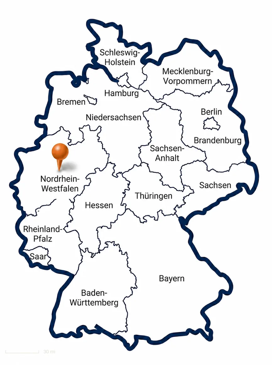Karte der Einsatzgebiete von Plan B in Nordrhein-Westfalen